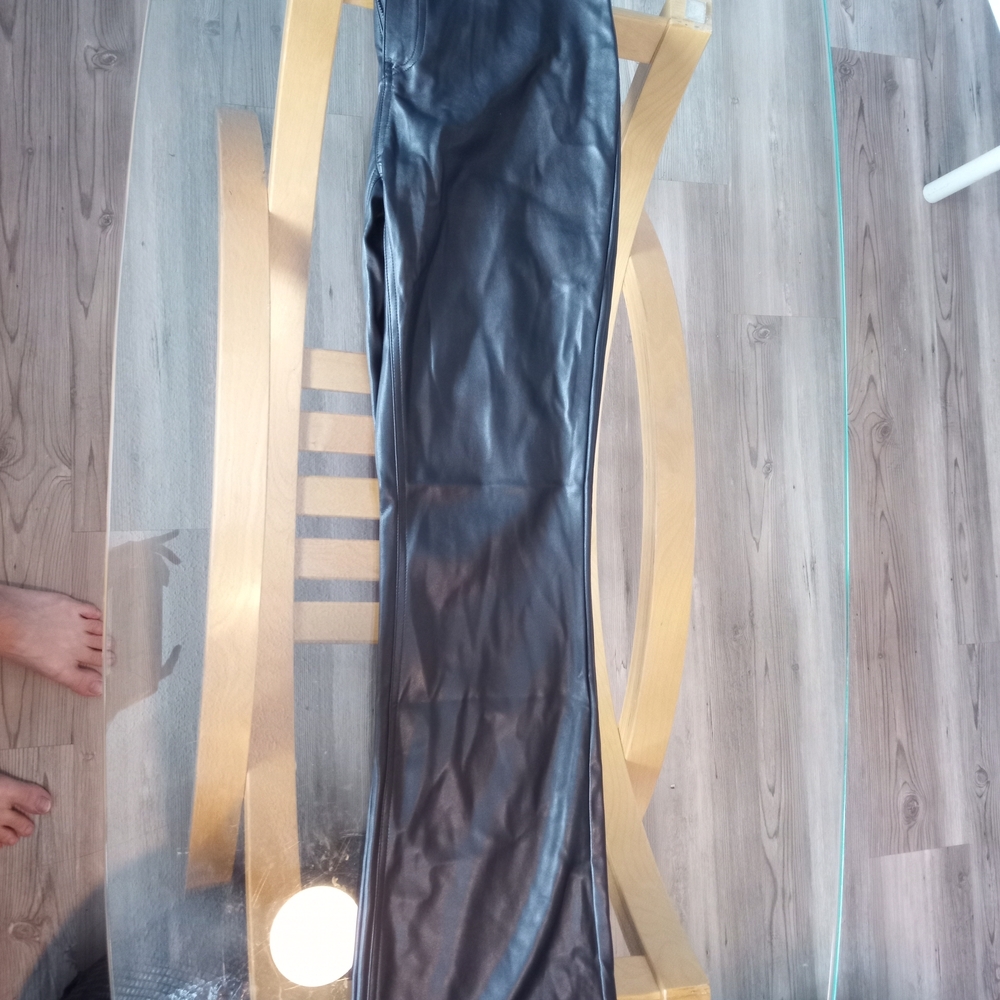 In Bloom Black Leather Pants